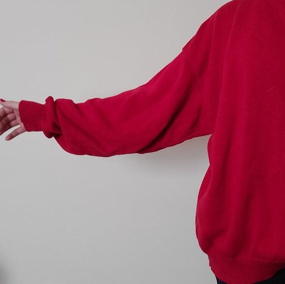 Vintage knit sweater red size XL - Picture 5 of 6